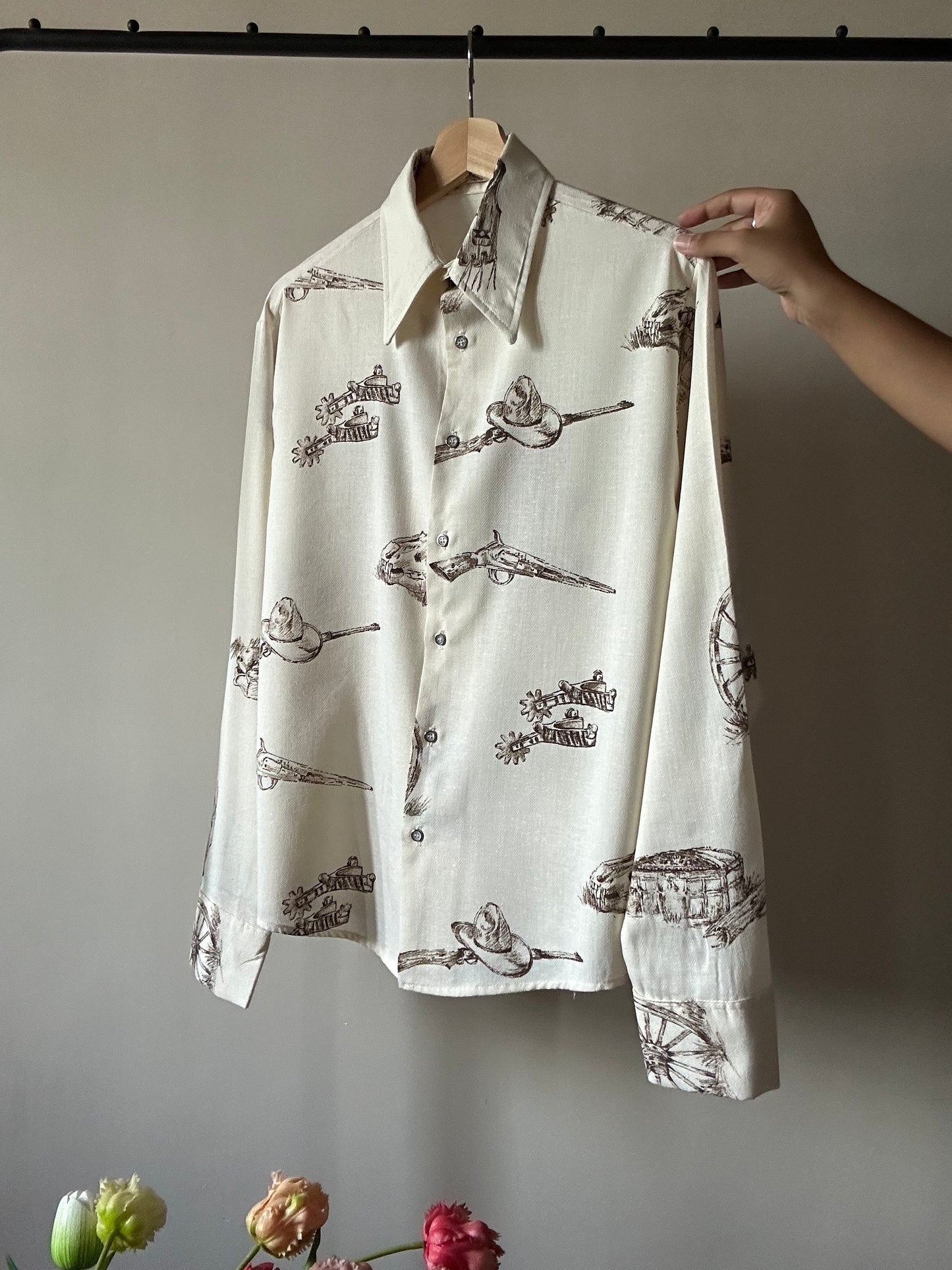 Vintage War Zone Inspired Print Shirt