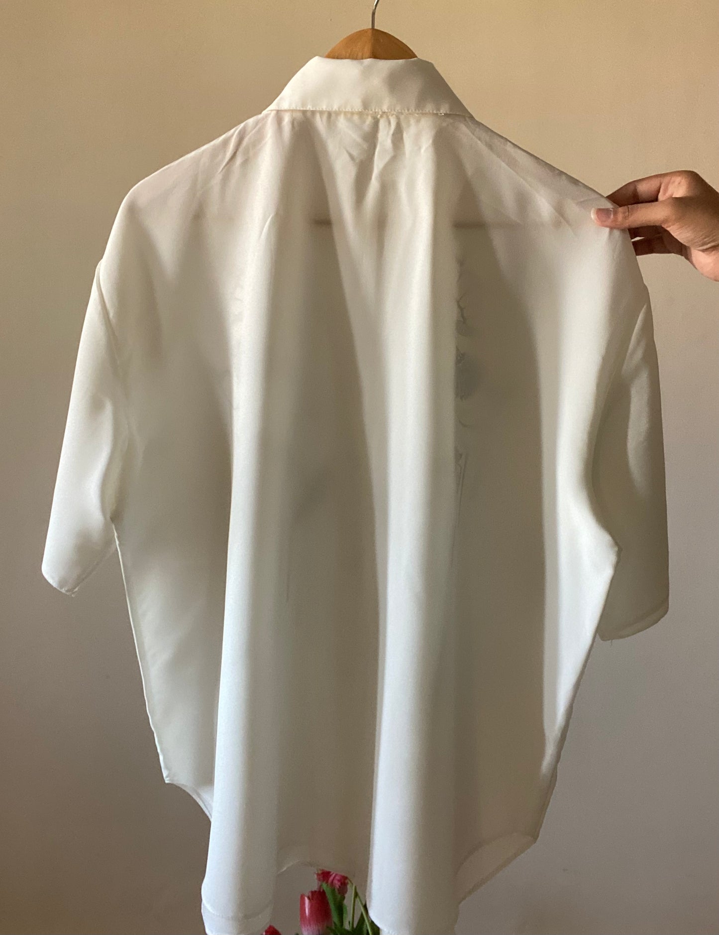 White Abstract Print Shirt