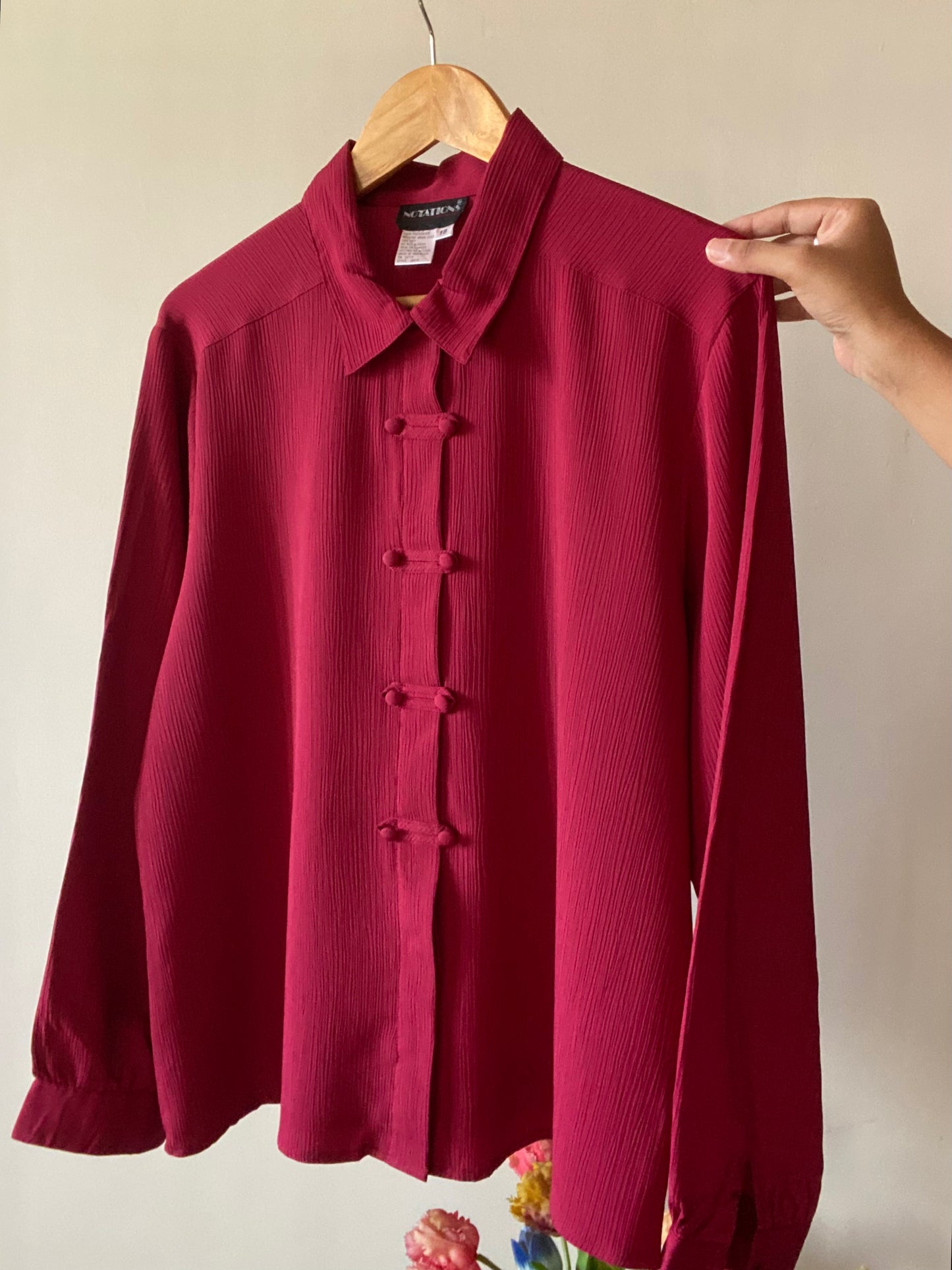 Crinkled Korean Style Buttoned Up Vintage Shirt