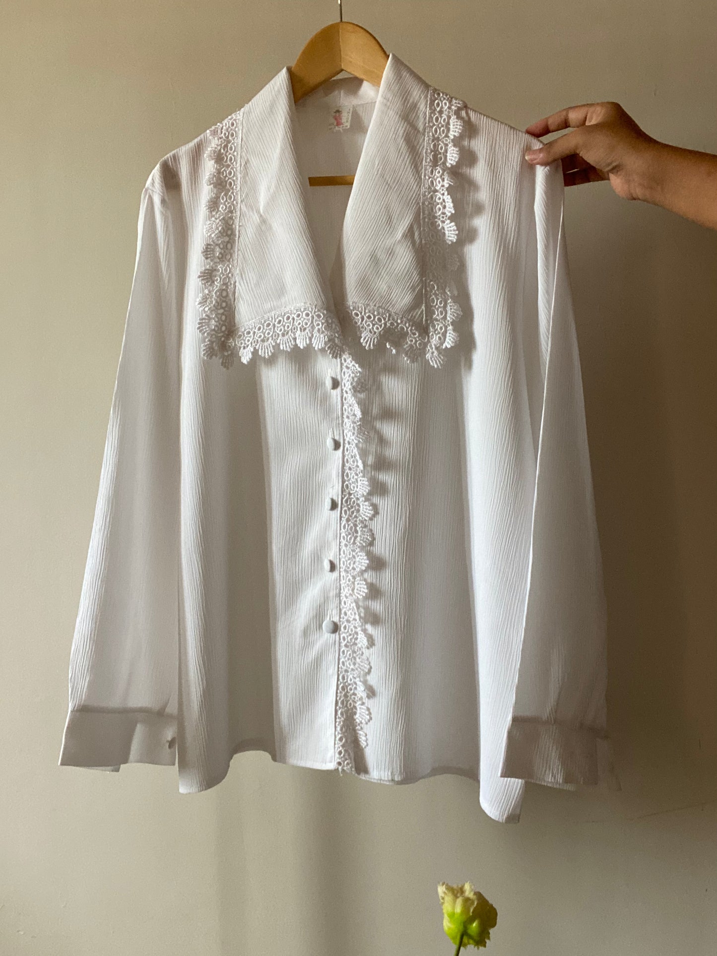 Vintage Lace Detail Collar Shirt