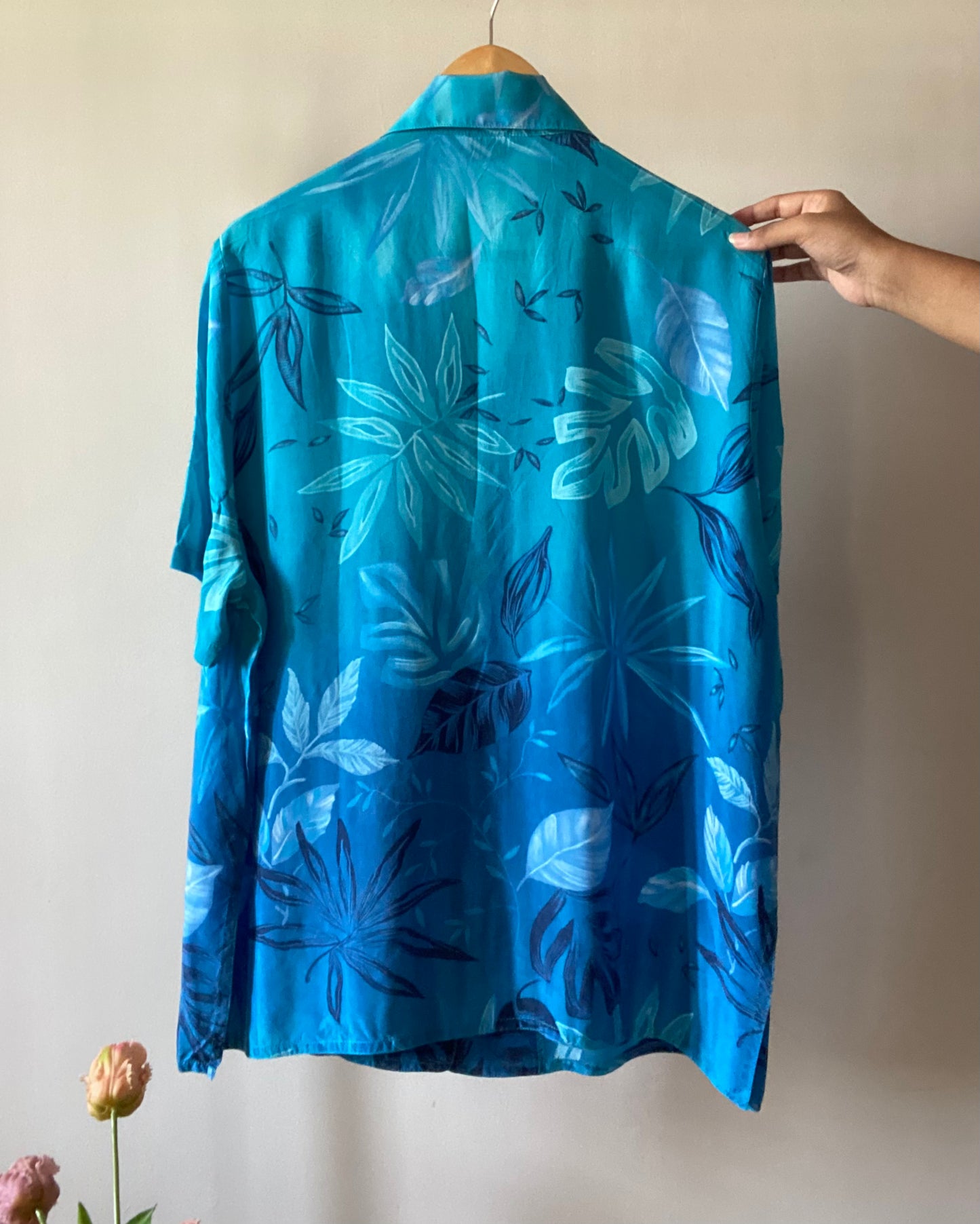 Vintage Elvi Abstract Leaves Print Shirt
