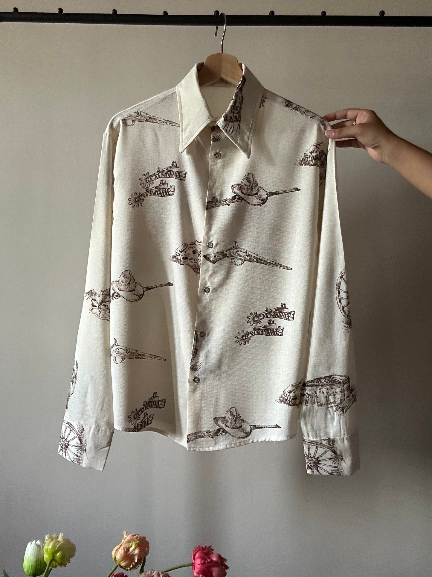 Vintage War Zone Inspired Print Shirt