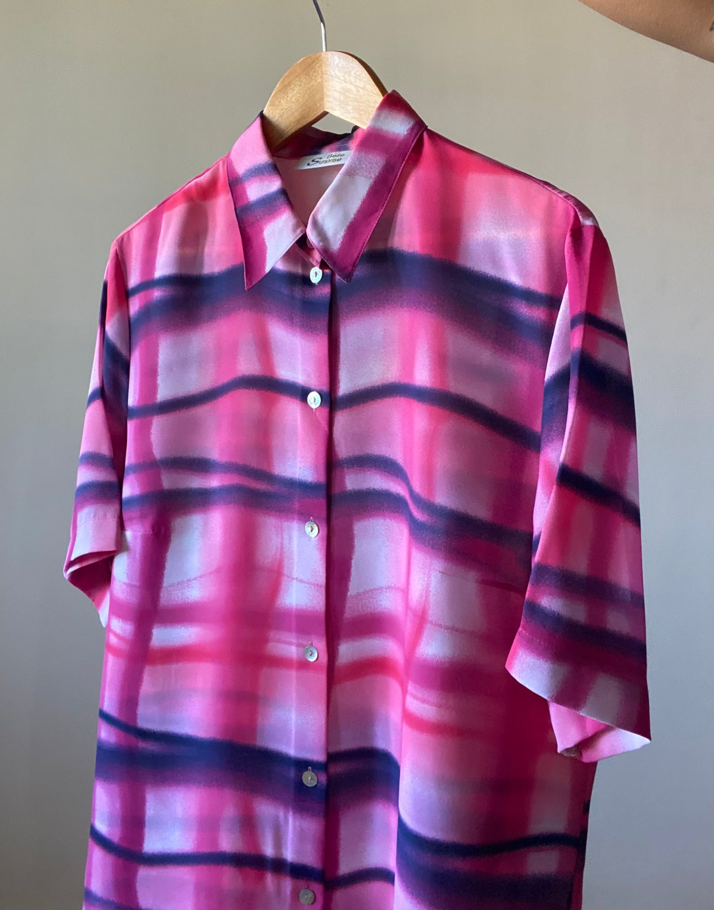 Checked Ombré Print Vintage Shirt