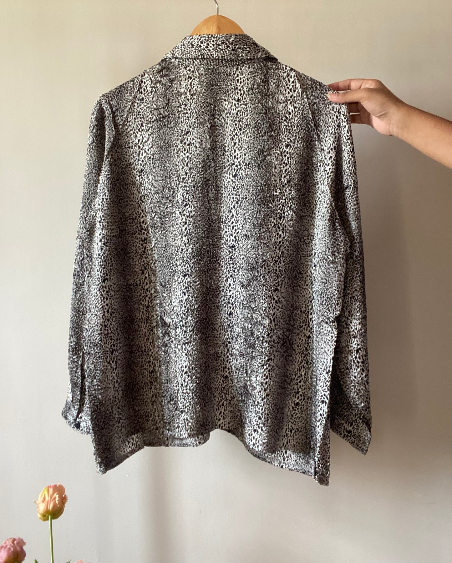 Animal Print Texted Vintage Shirt
