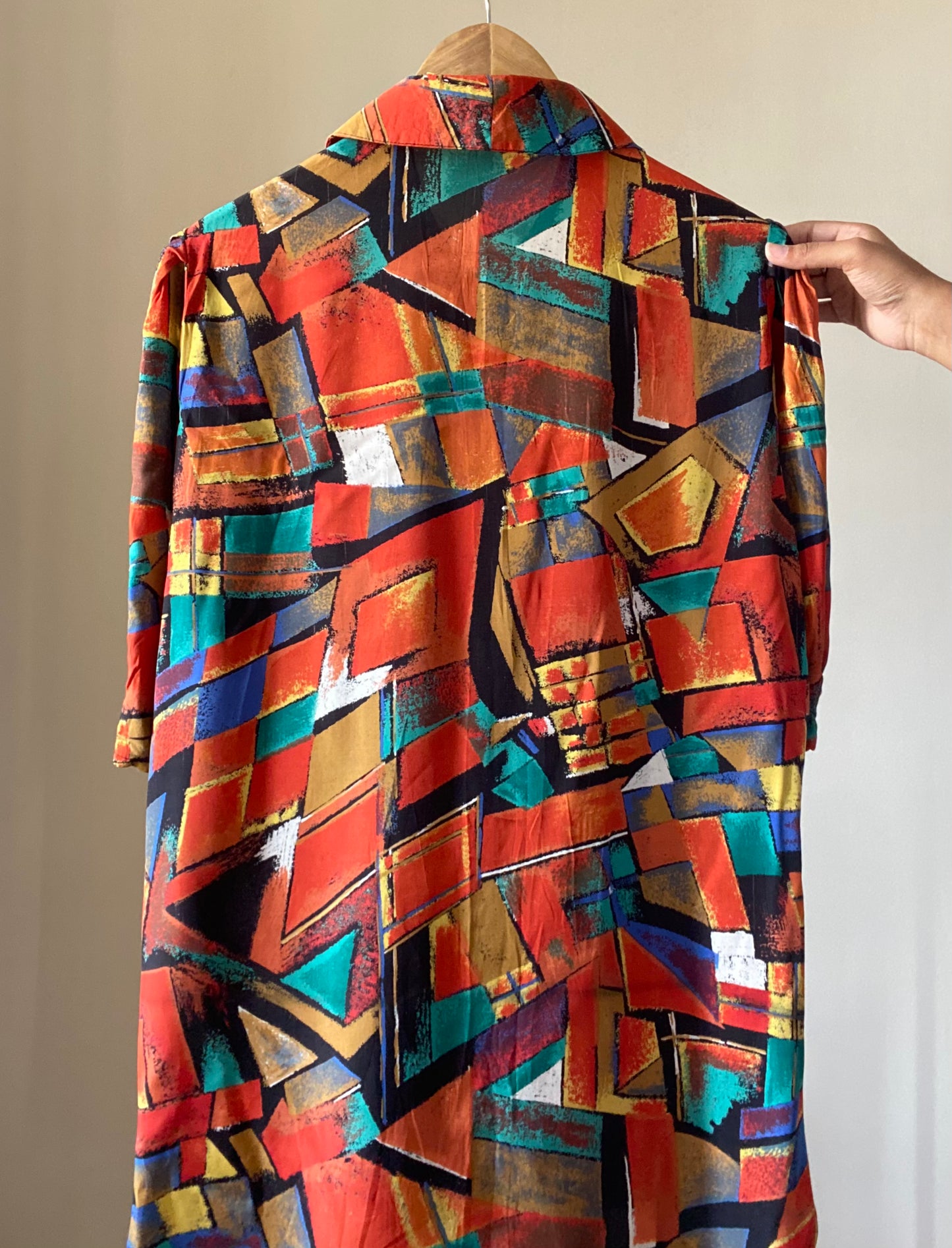 Geometric Multi Print Vintage Shirt