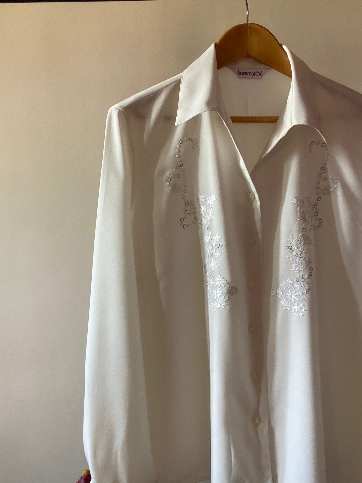 Embroidered Vintage White Shirt