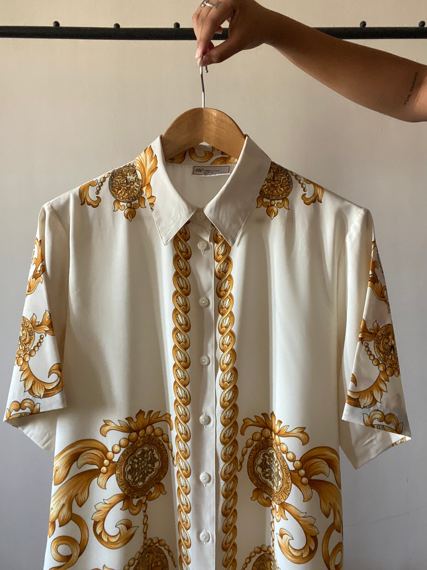Vintage Baroque Print Shirt