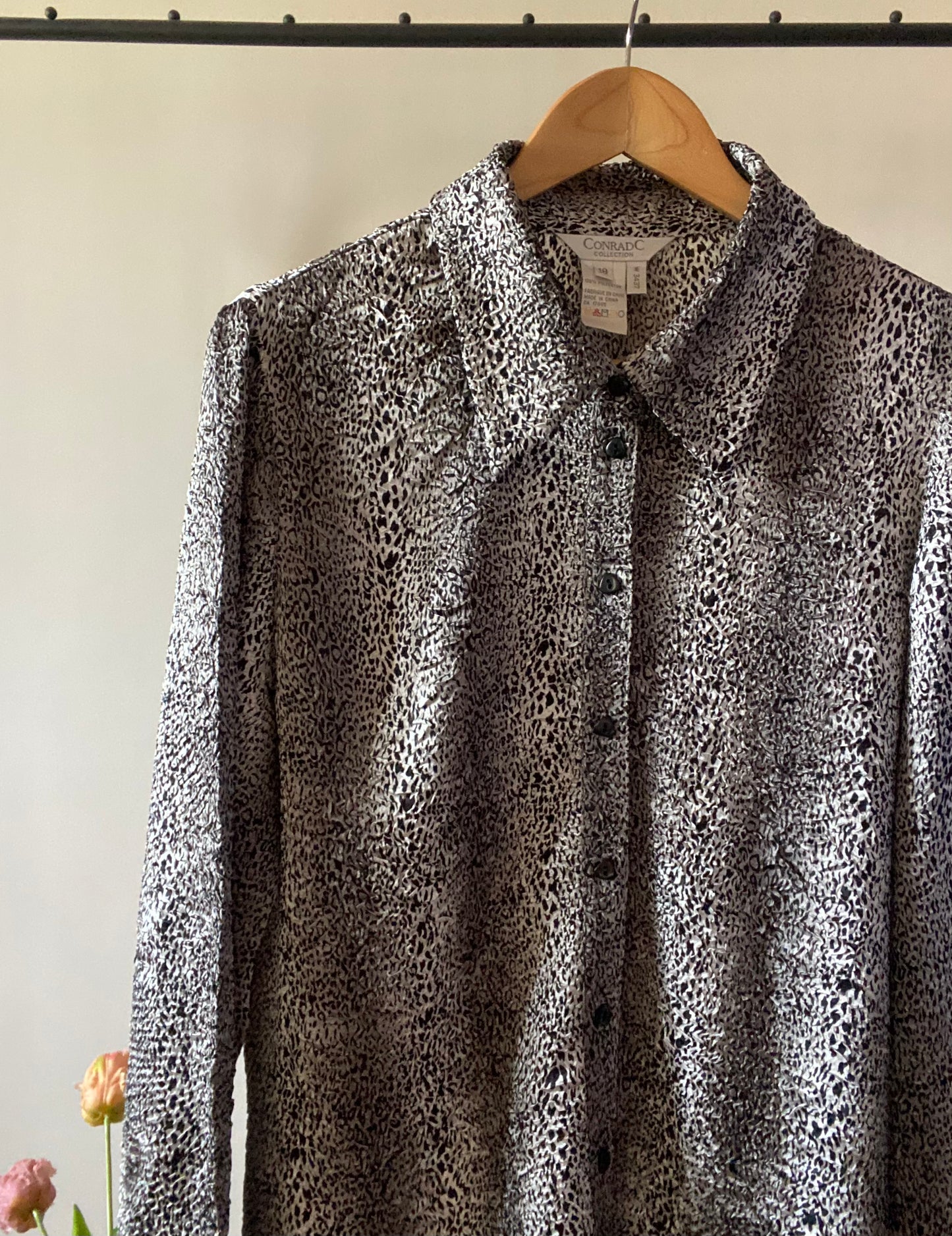 Animal Print Texted Vintage Shirt