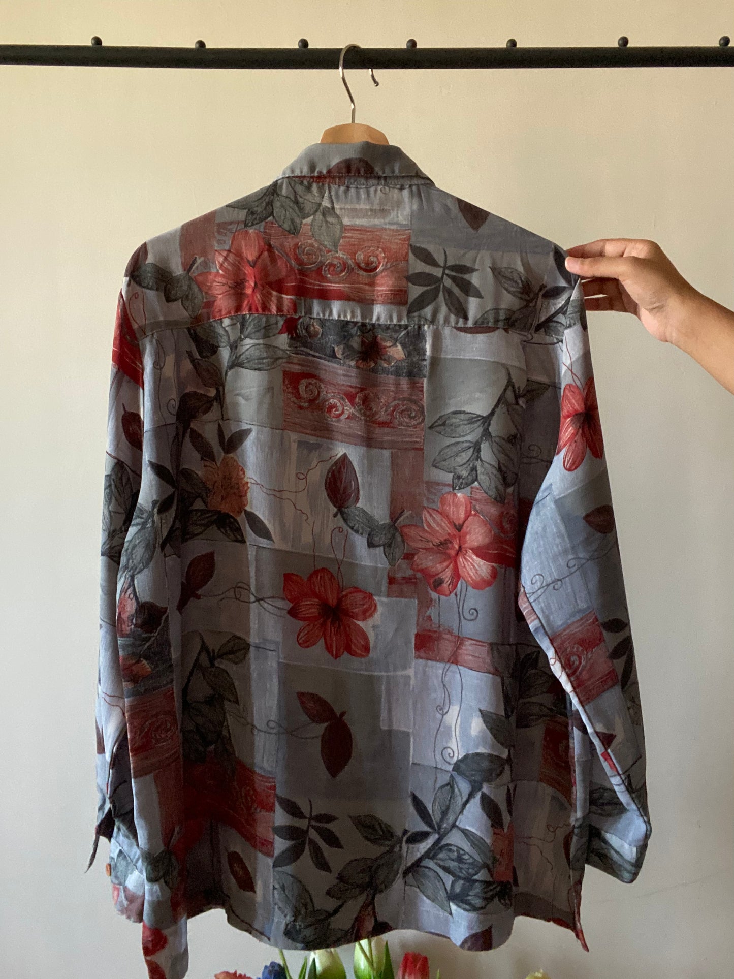 Vintage Colour Block Print Shirt