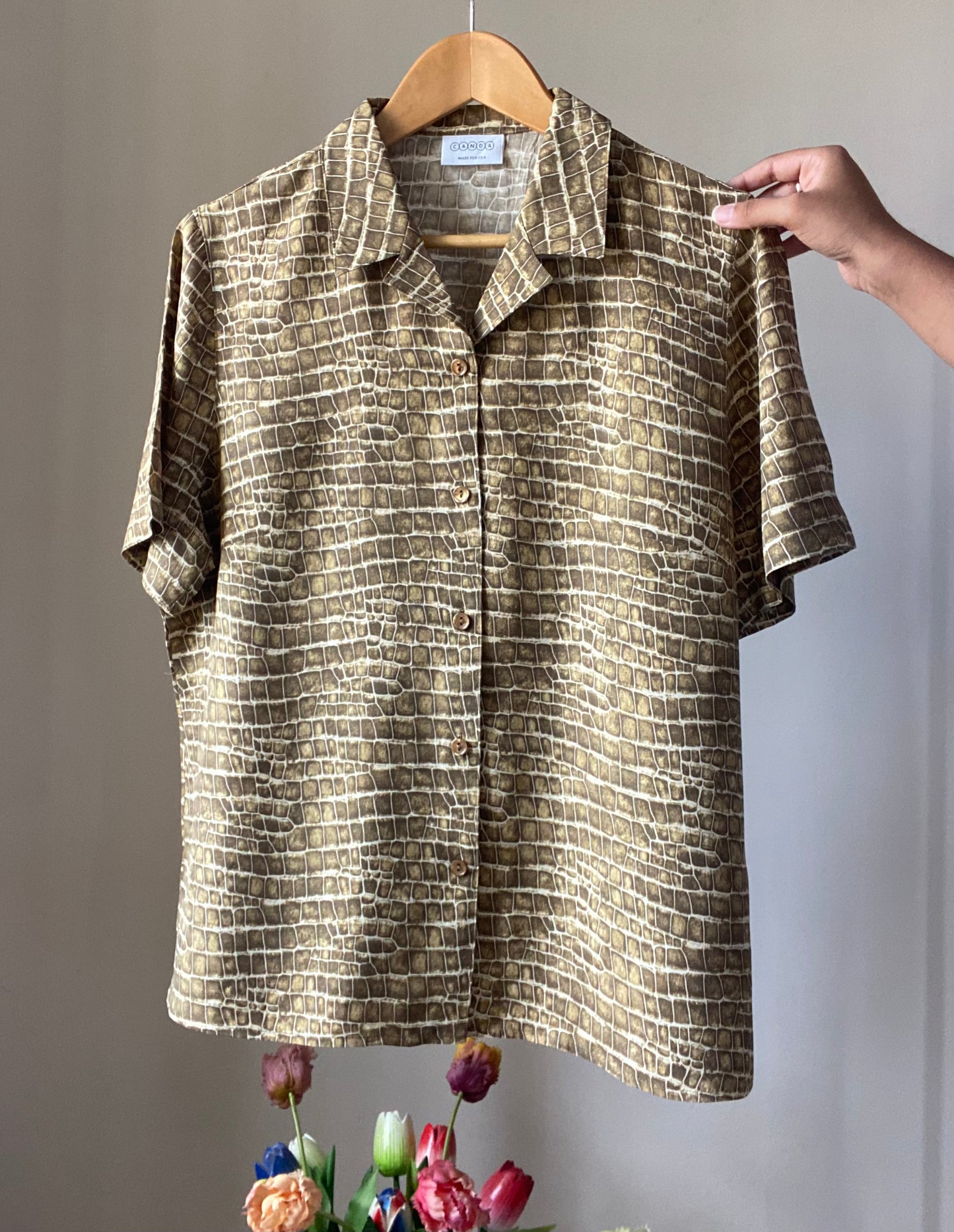 Crocodile Skin Print Vintage Shirt