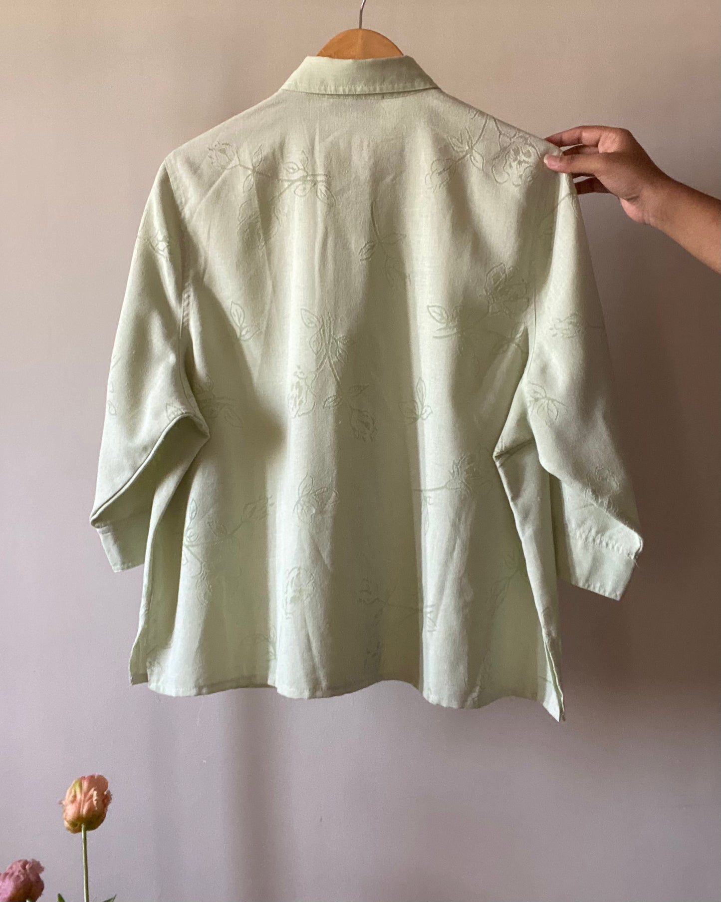 Floral Mesh Detail Vintage Shirt