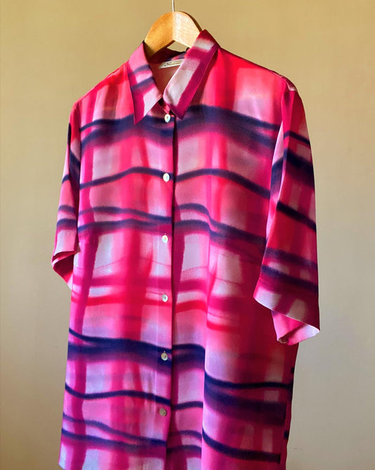 Checked Ombré Print Vintage Shirt