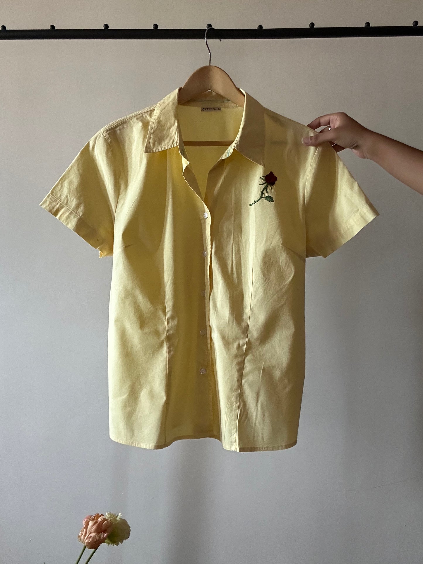 Vintage St Johns Bay Rose Embroidery Shirt