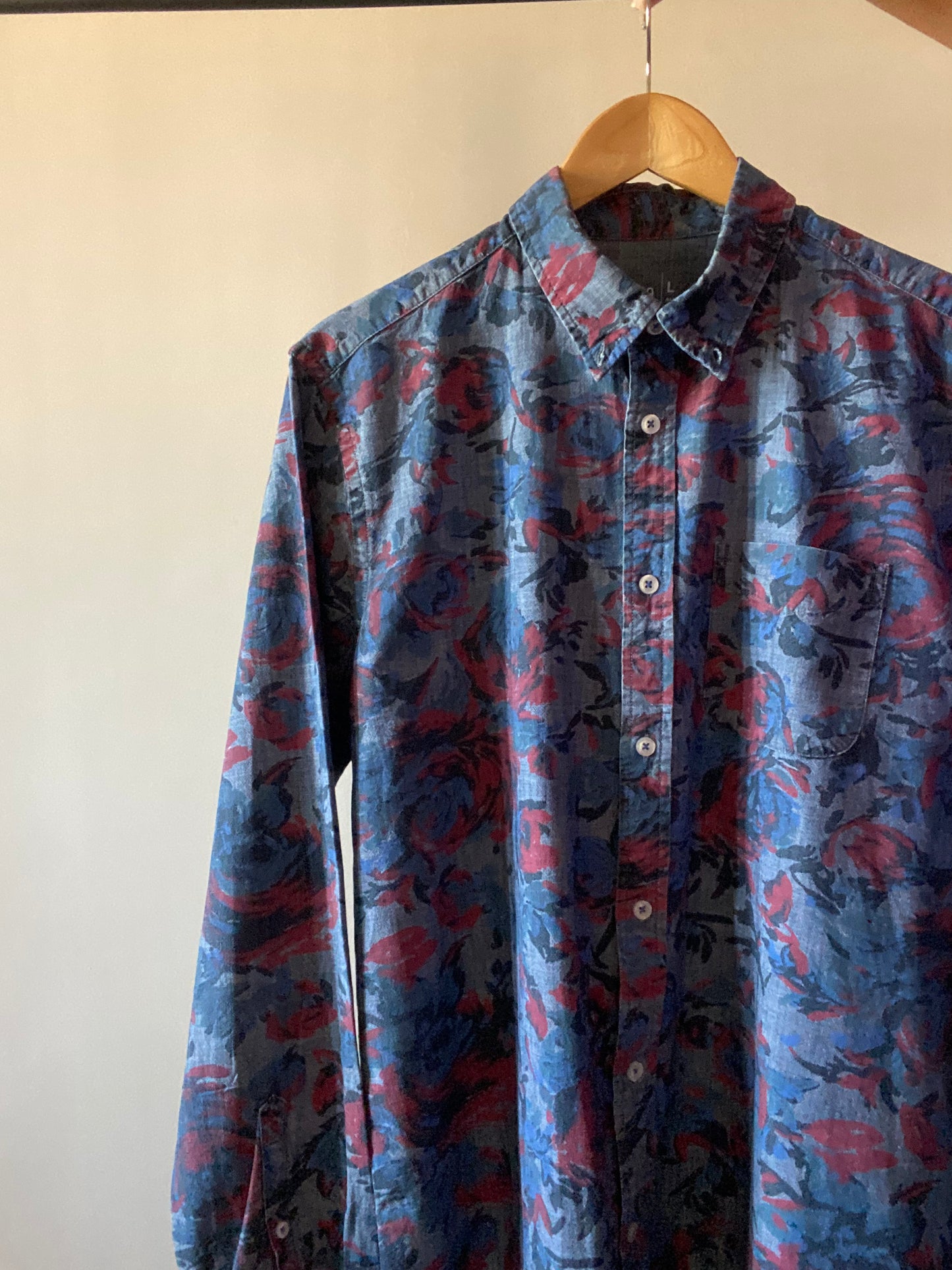 Vintage GAP Denim Floral Print Shirt
