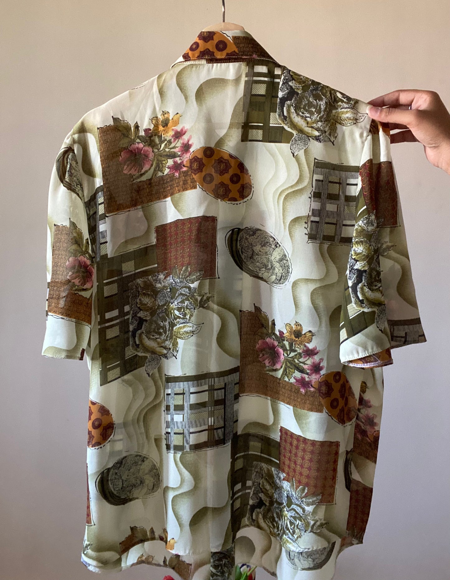 Abstract Floral Print Vintage Shirt