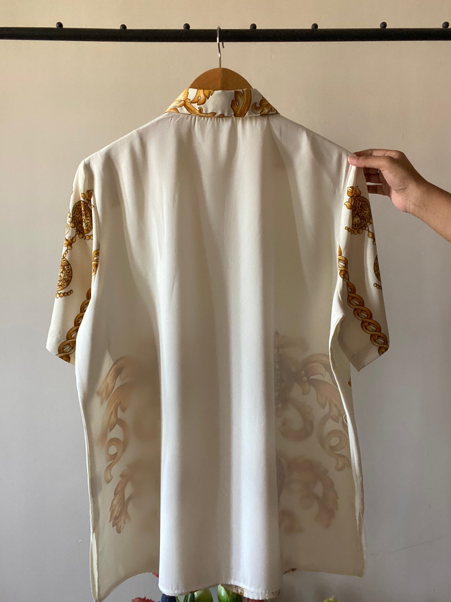 Vintage Baroque Print Shirt