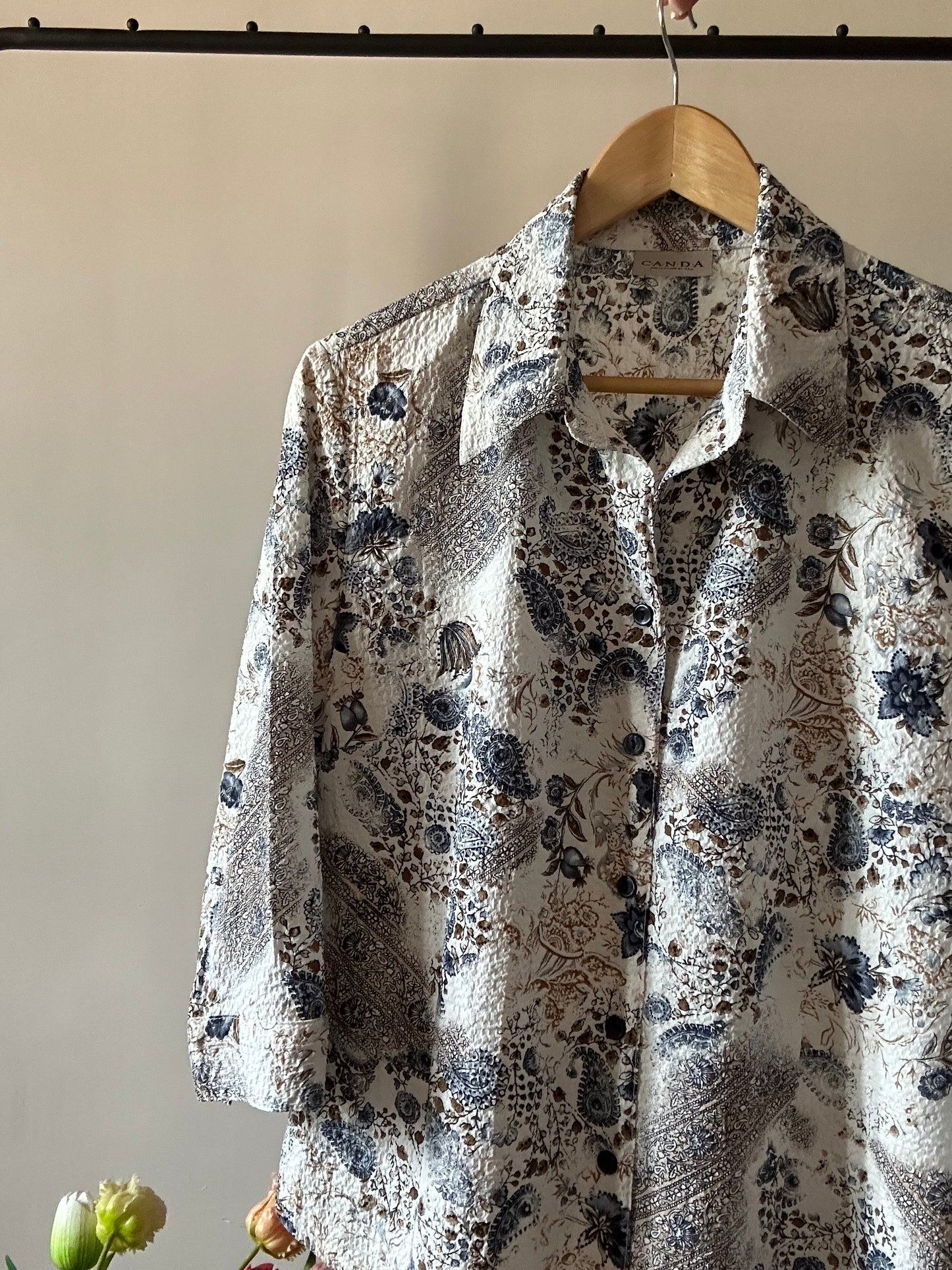CANADA Vintage Abstract Floral Print Shirt