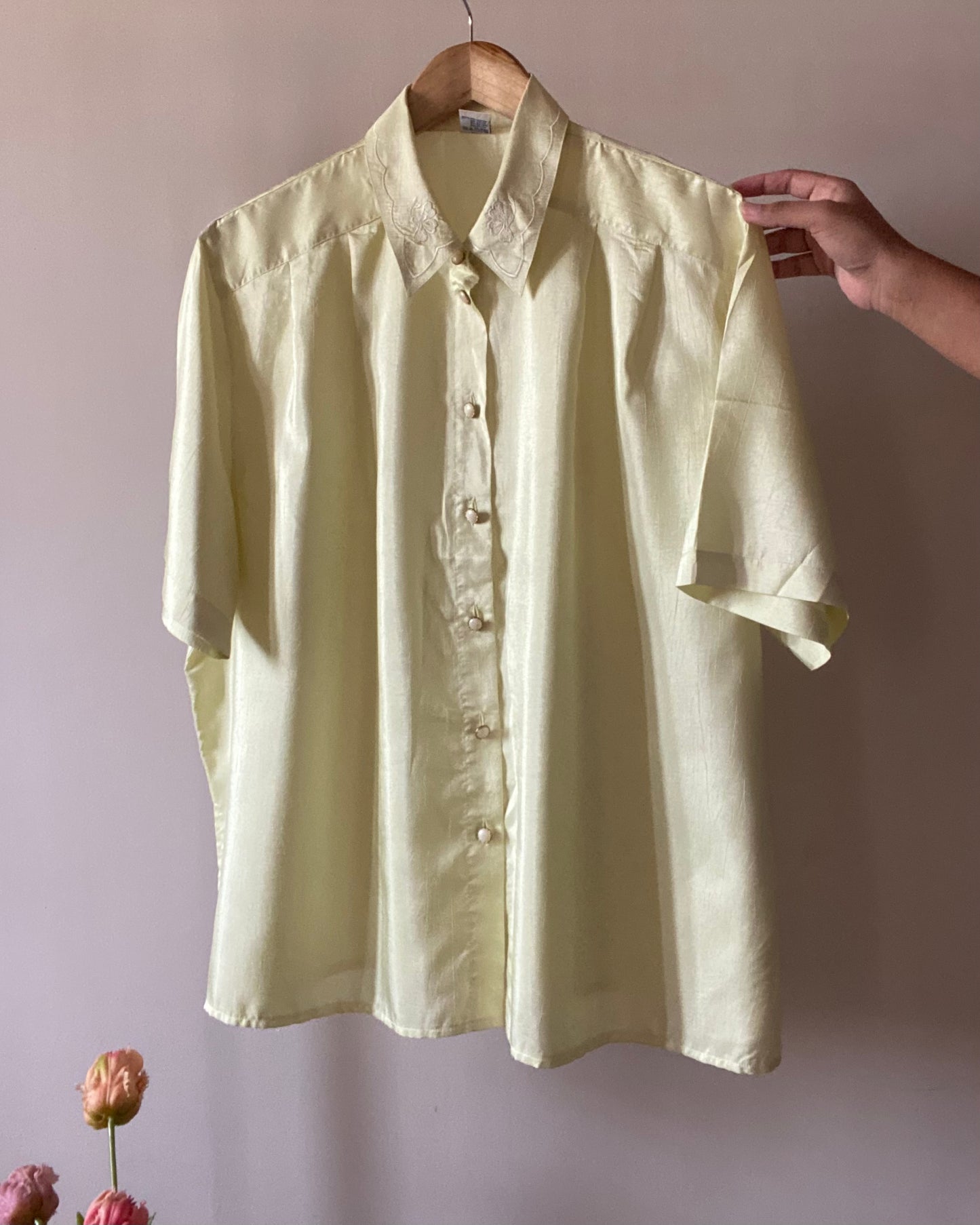 Embroidered Collar Detail Vintage Shirt