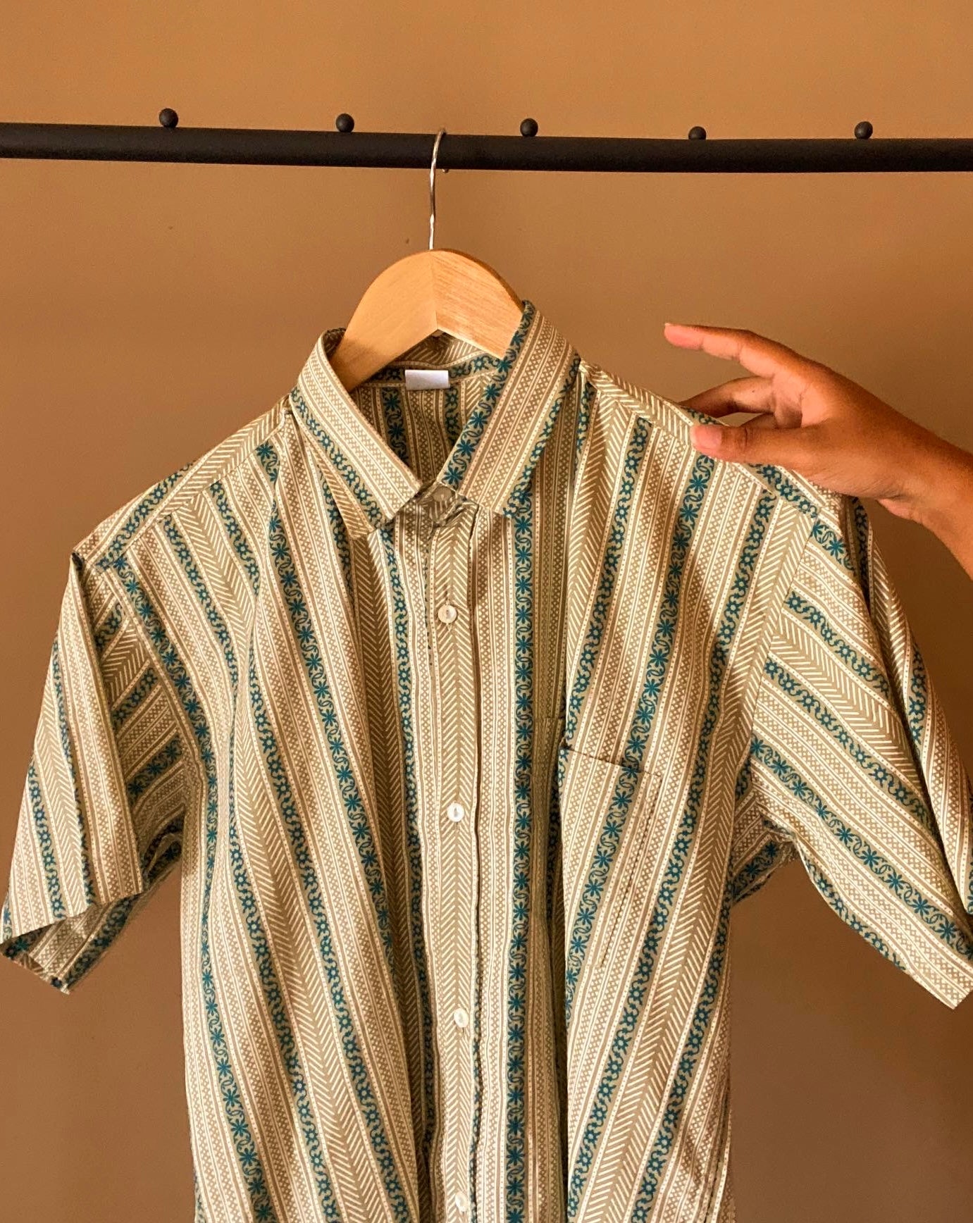 Ethnic Strip Print Shirt