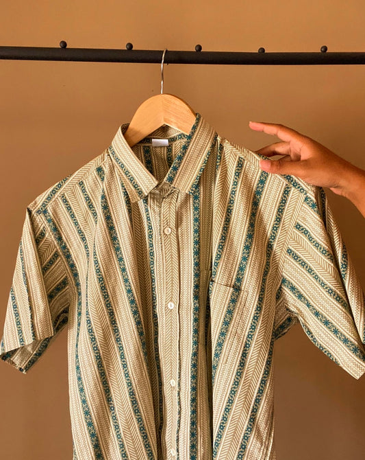 Ethnic Strip Print Shirt