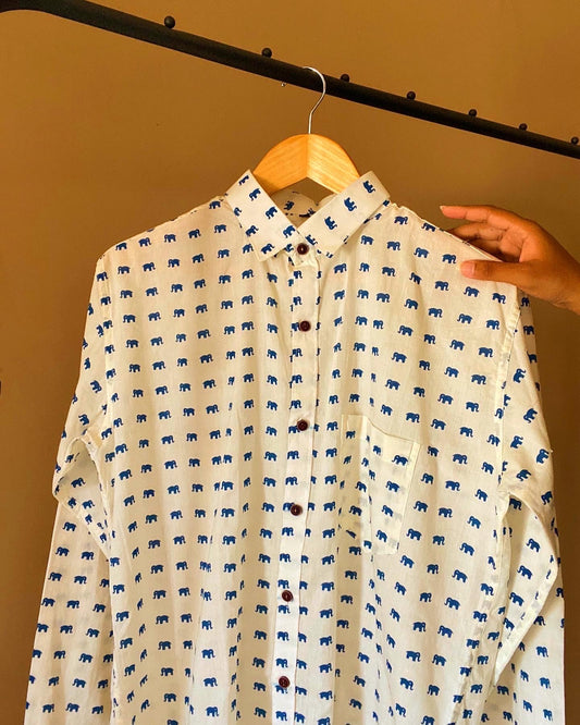 Elephant Motif Print Shirt
