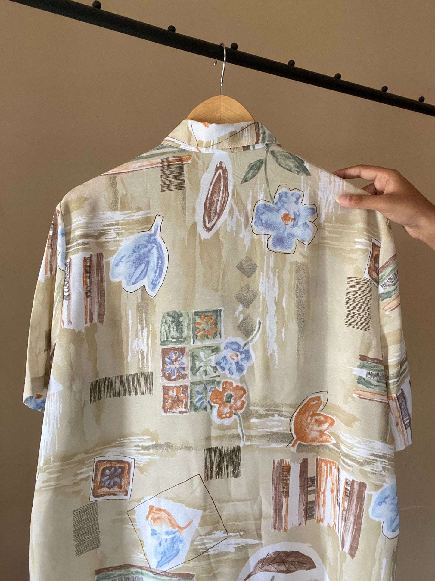 Abstract Floral Print Vintage Shirt