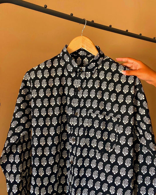 Black Ethnic Motif Shirt