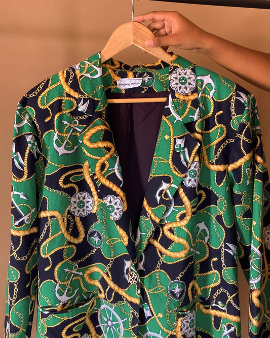 Abstract Marin Print Vintage Blazer