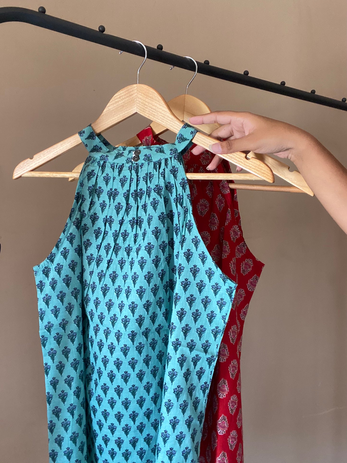 Floral Ethnic Motif Halter Neck Top