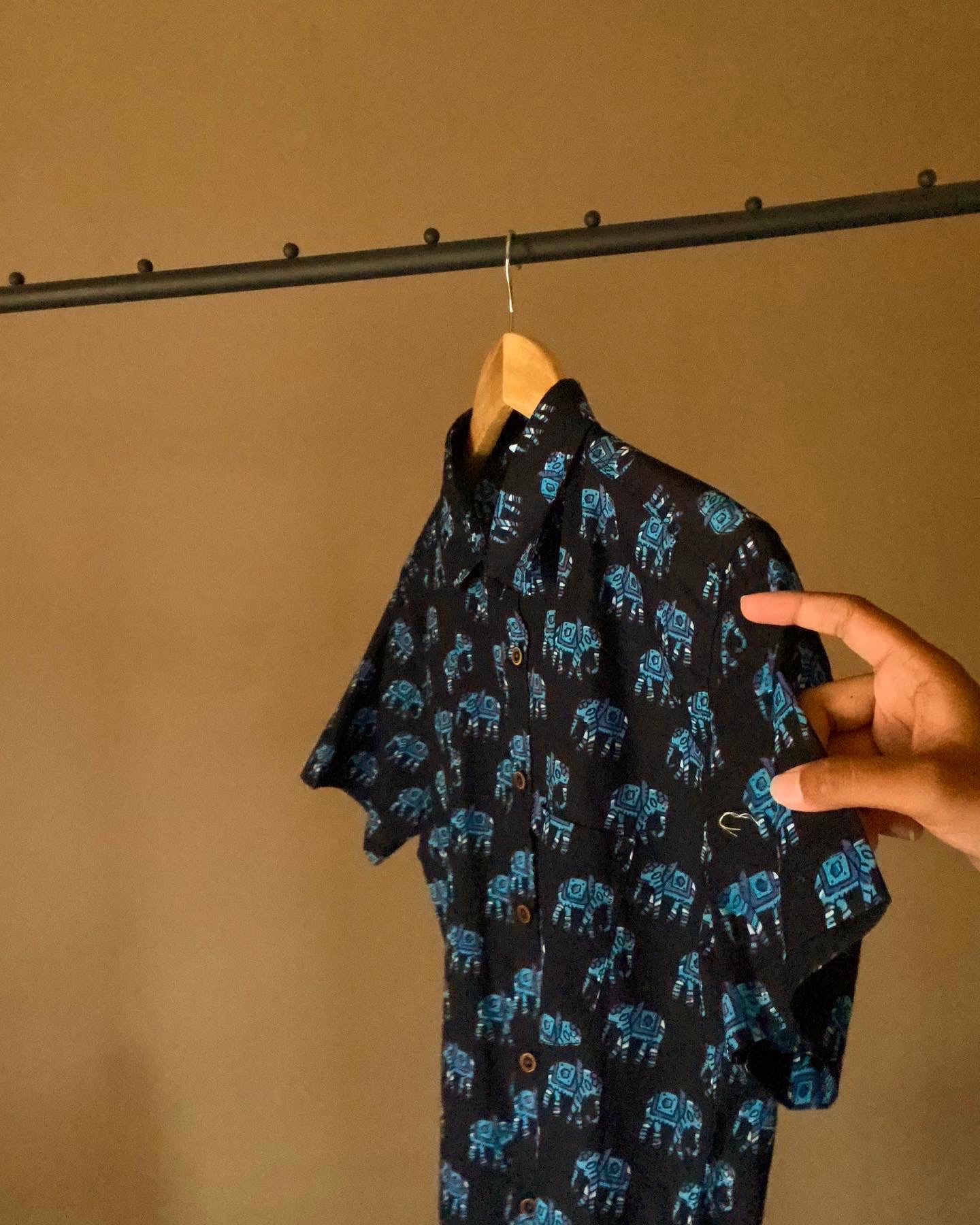 Ethnic Elephant Print Shirt