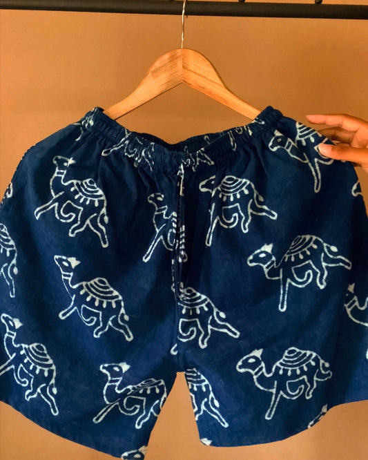 Drawstring Handprinted Shorts