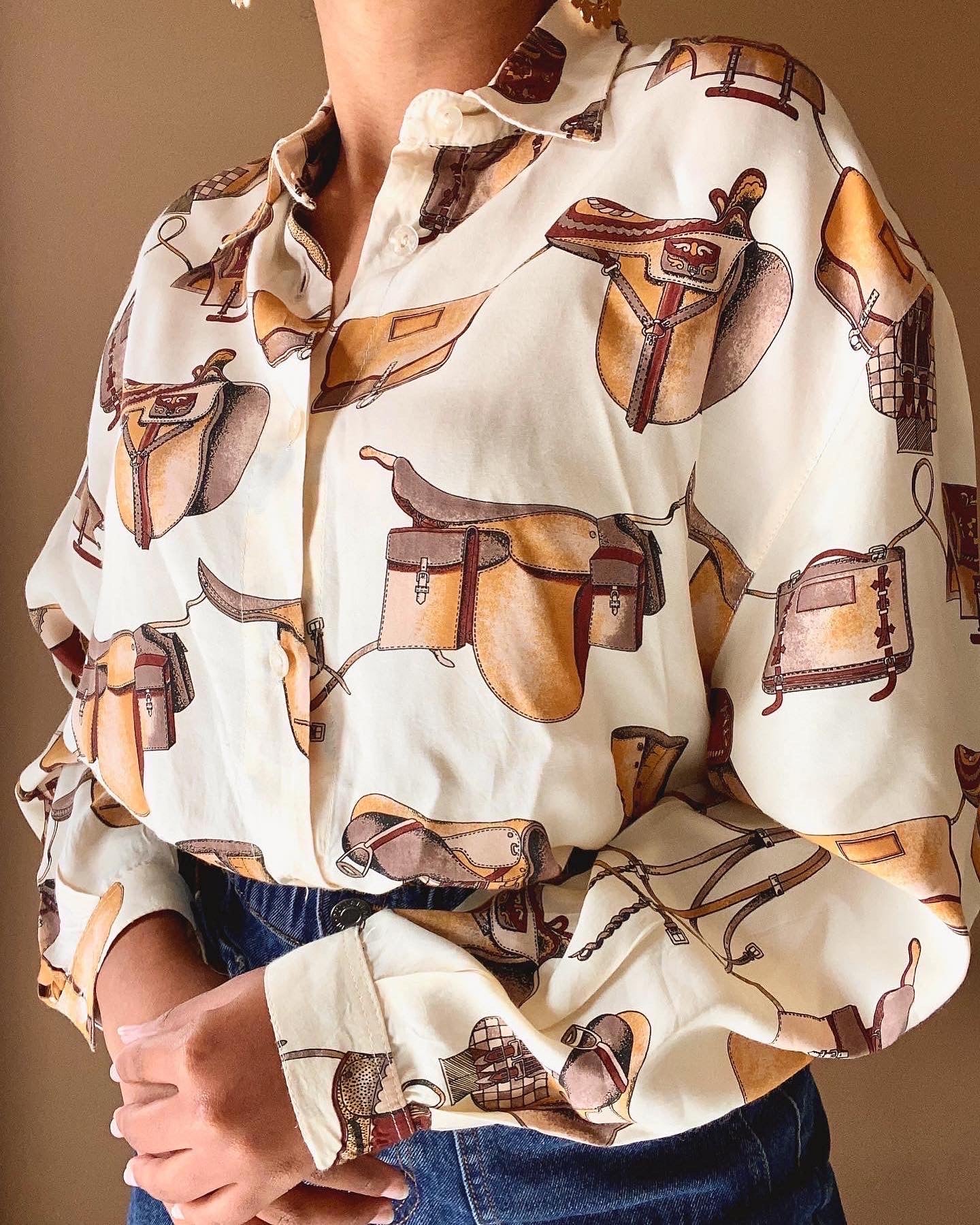 Vintage Saddle Bag Print Shirt