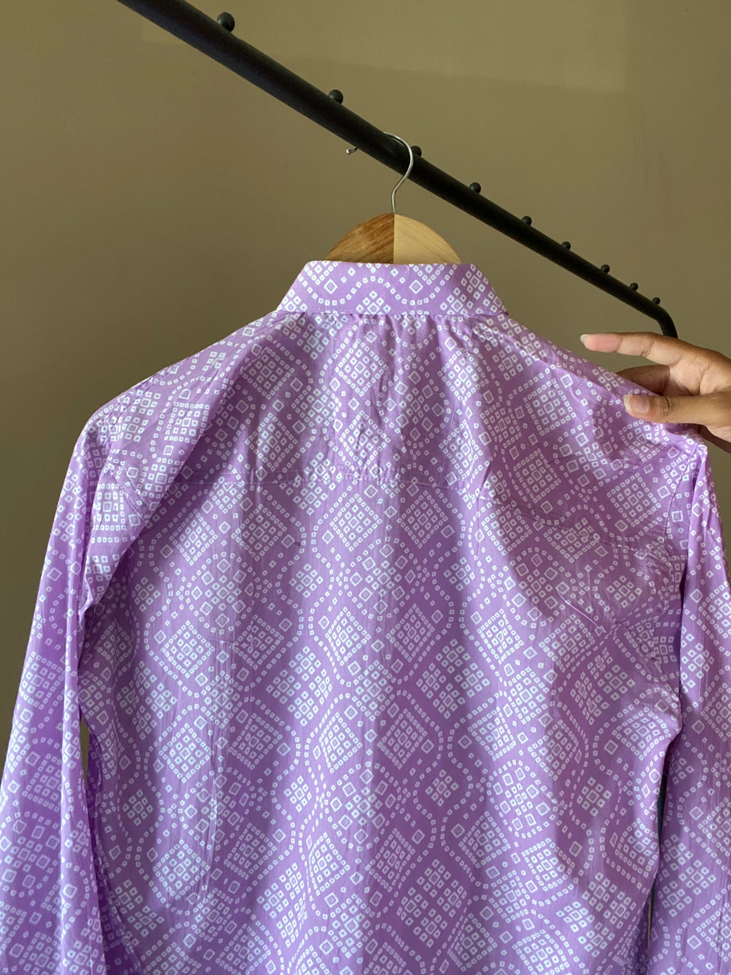 Lavender Bhandej Print Shirt