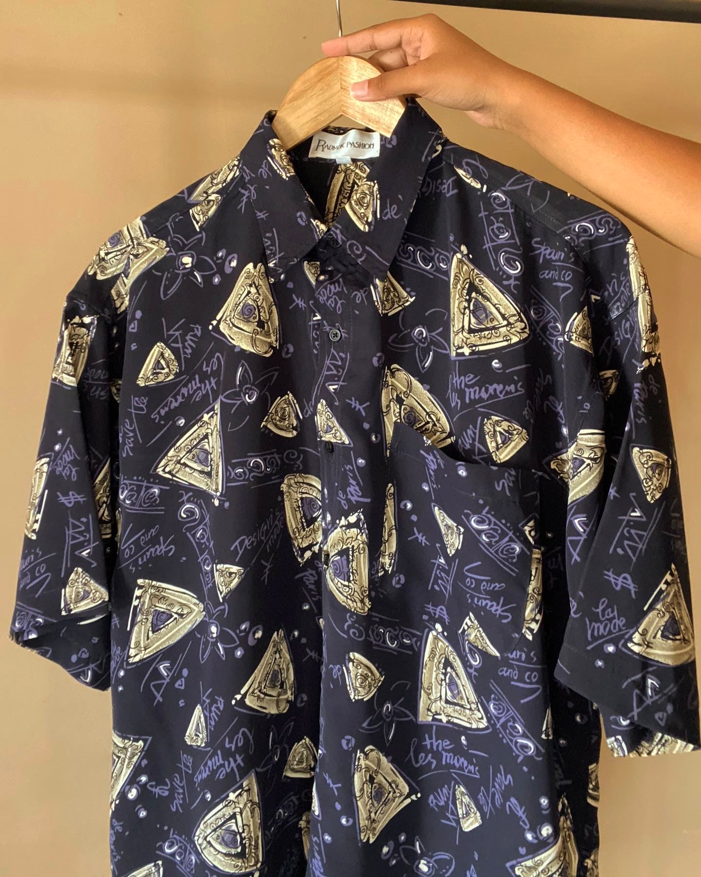 Abstract Gem Print Vintage Shirt