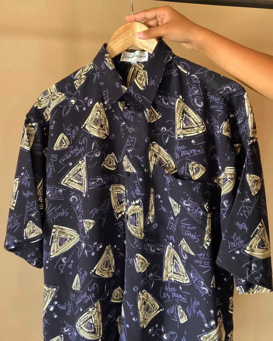 Abstract Gem Print Vintage Shirt