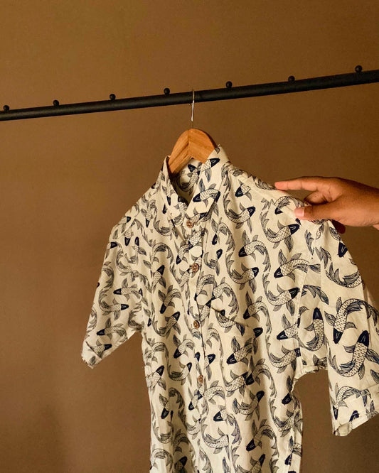 Ethnic Fish Print Shirt