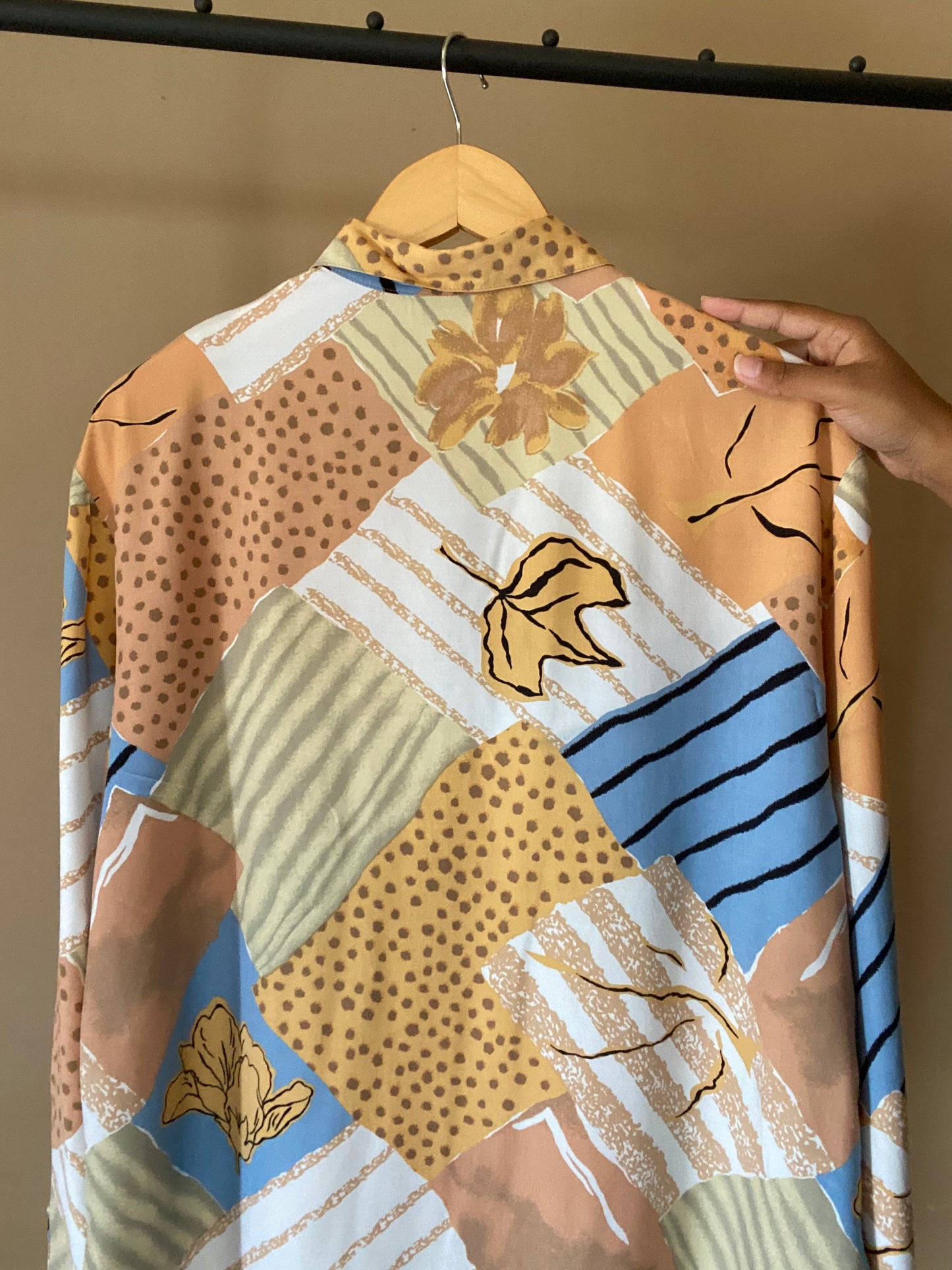 Multi Pattern Print Vintage Shirt