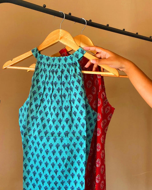 Floral Ethnic Motif Halter Neck Top