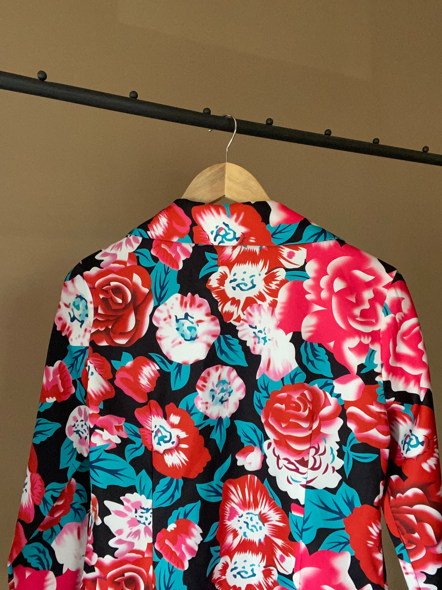 Vintage Rose Print Blazer