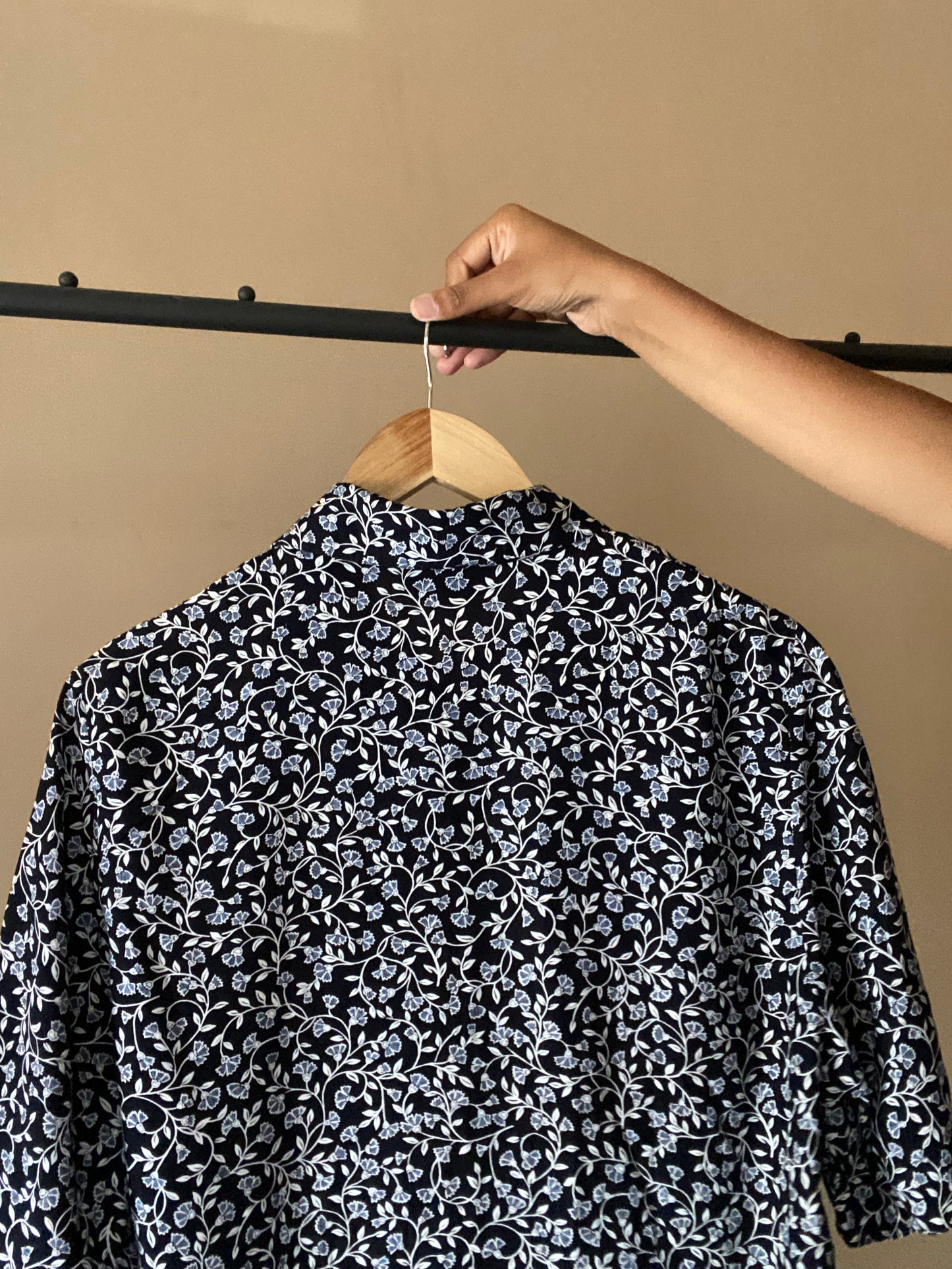 Blue And White Floral Vintage Shirt