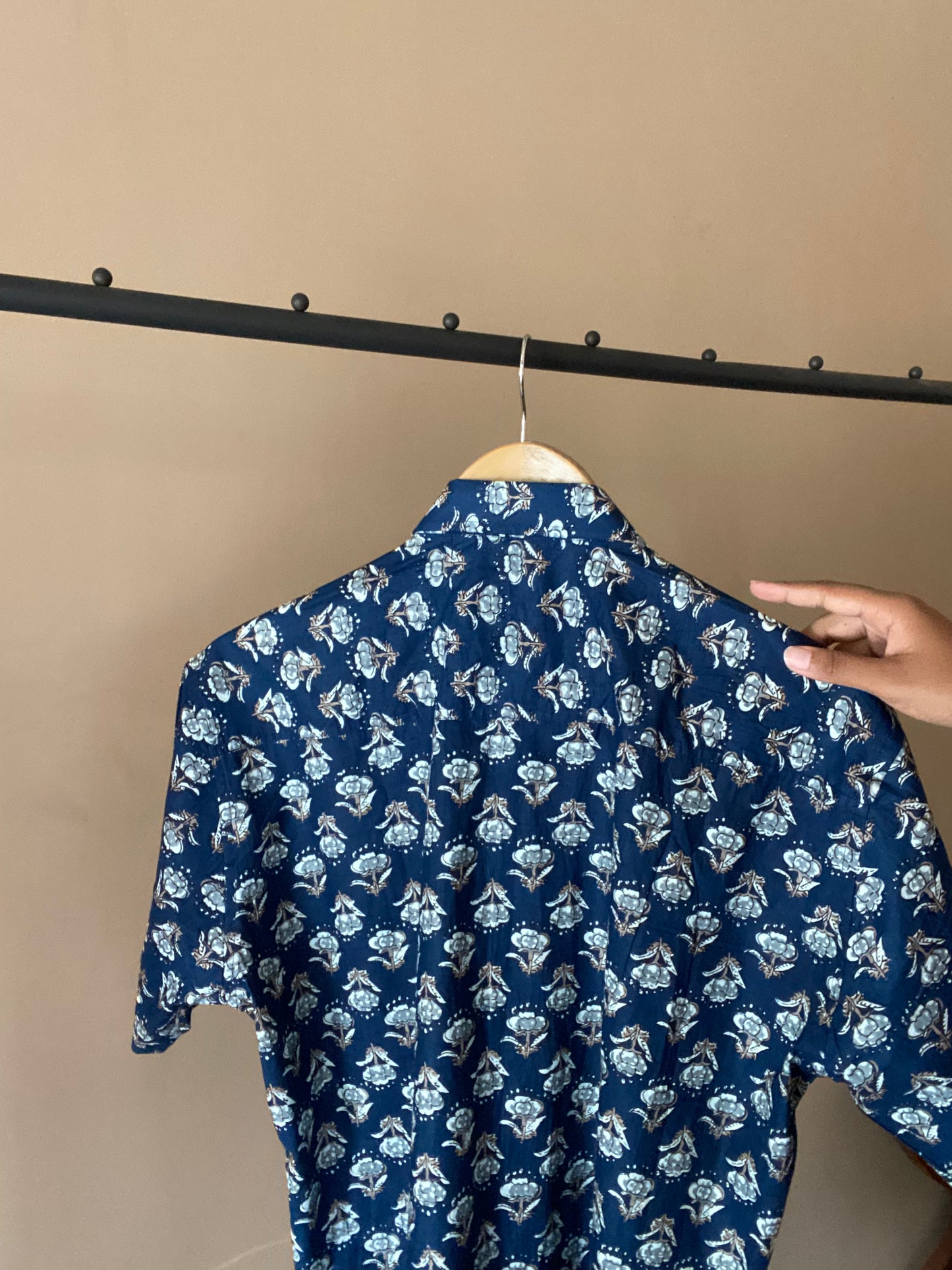 Indigo Floral Print Shirt
