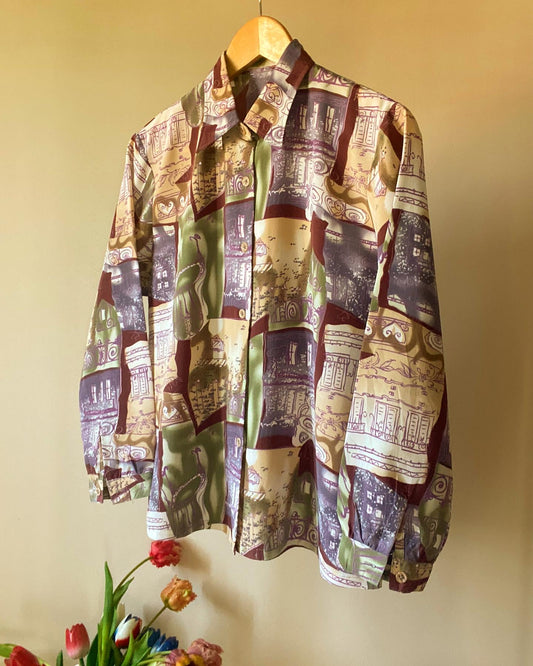 Vintage Town Print Shirt