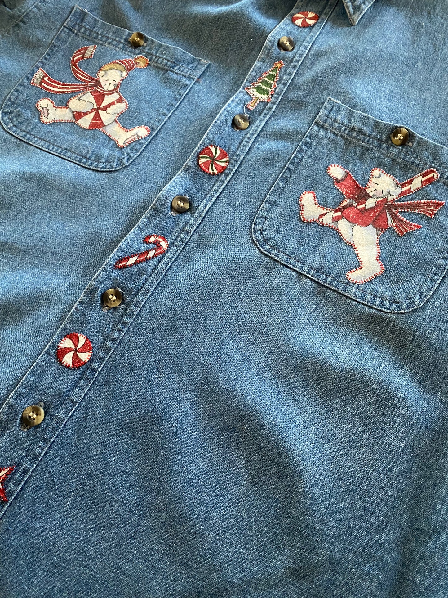 Christmas Inspired Vintage Denim Shaket