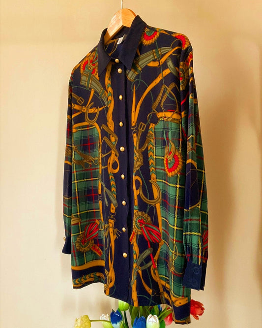 Baroque And Old Dad Style Print Vintage Shirt