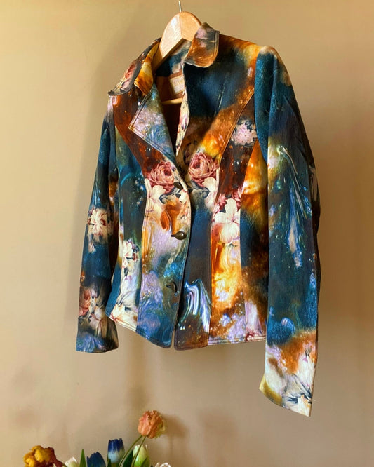 Elizabeth LLulian Galaxy Floral Print Vintage Jacket