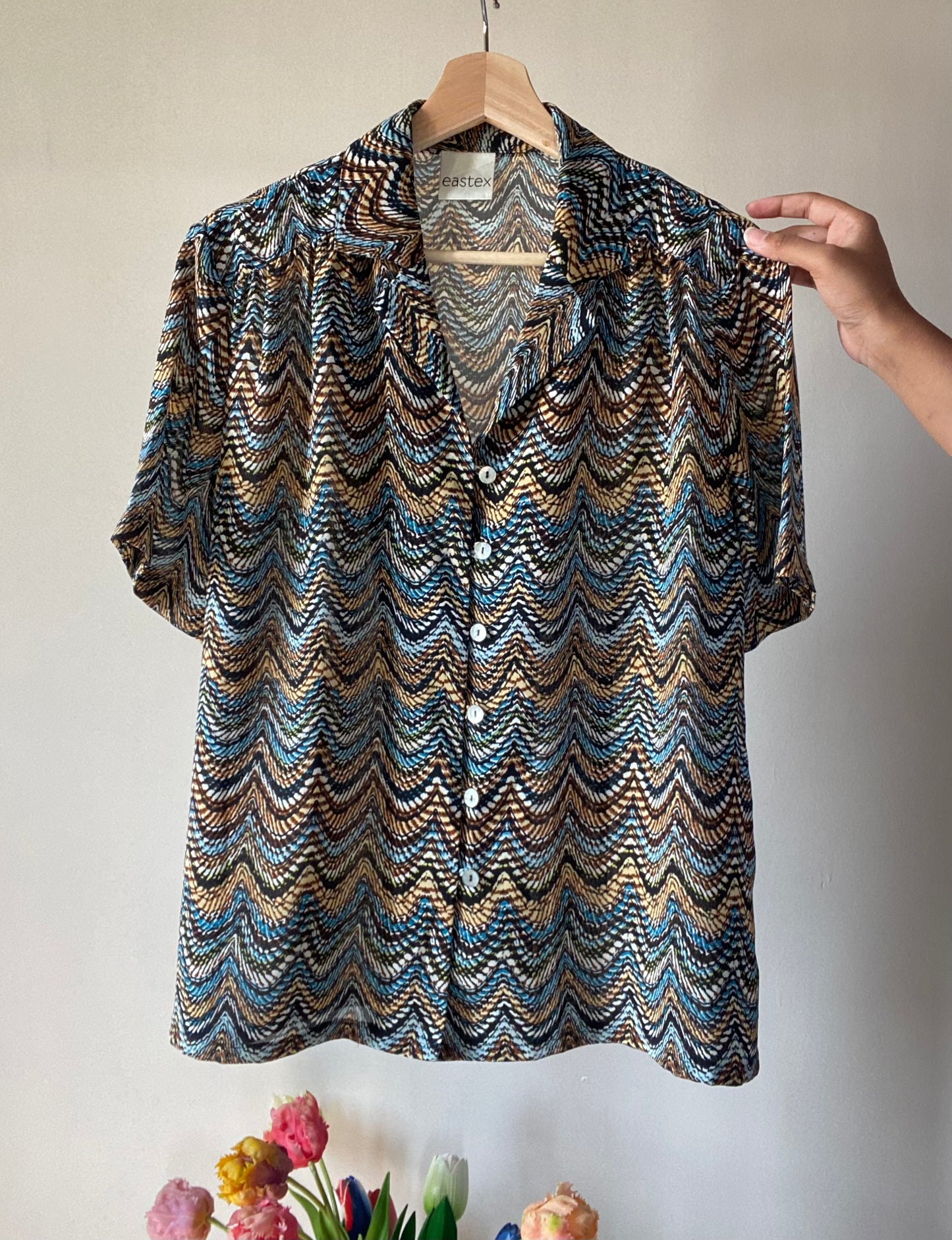 Abstract Line Print Vintage Shirt