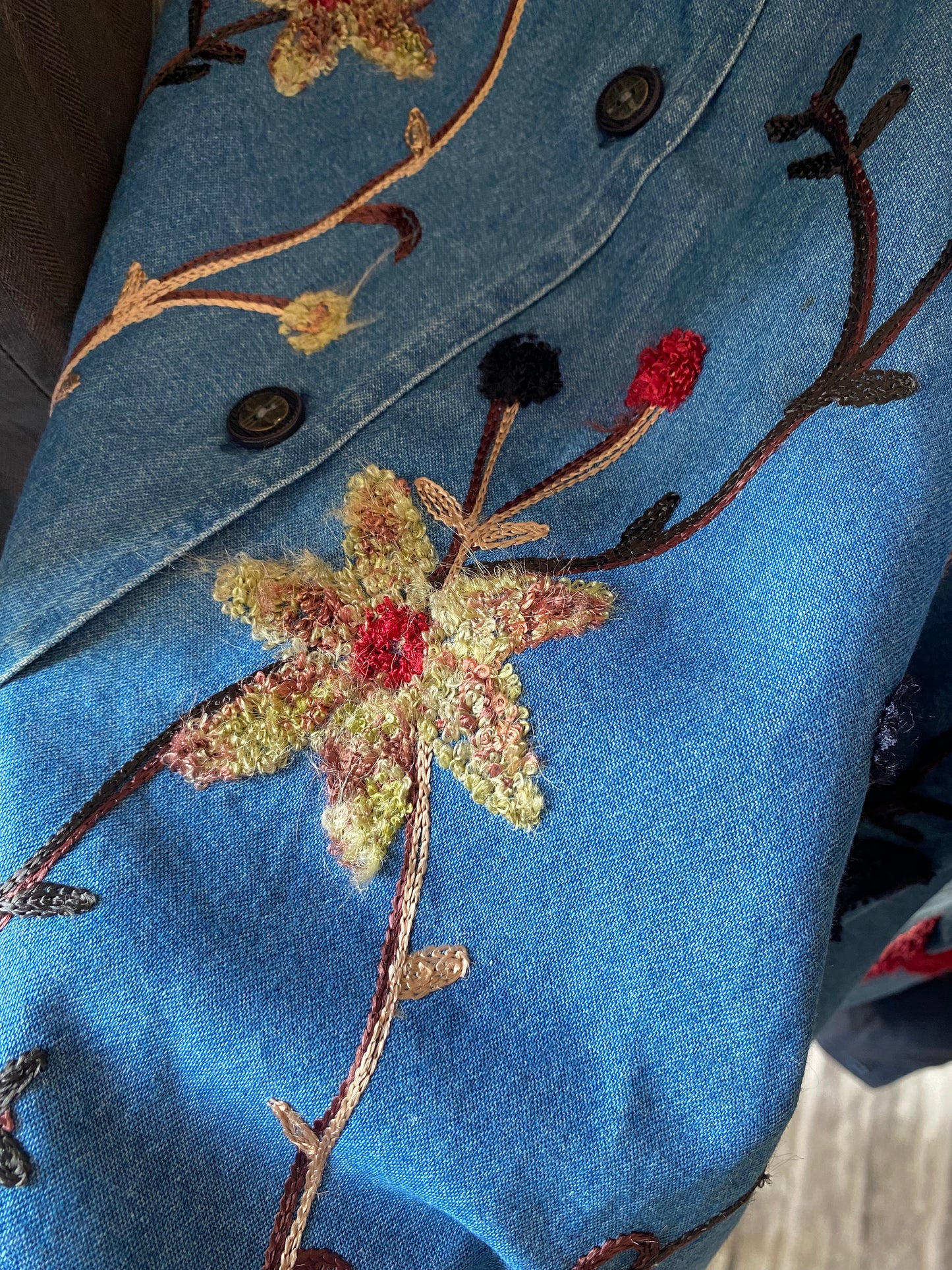 Embroidered Vintage Denim Shaket
