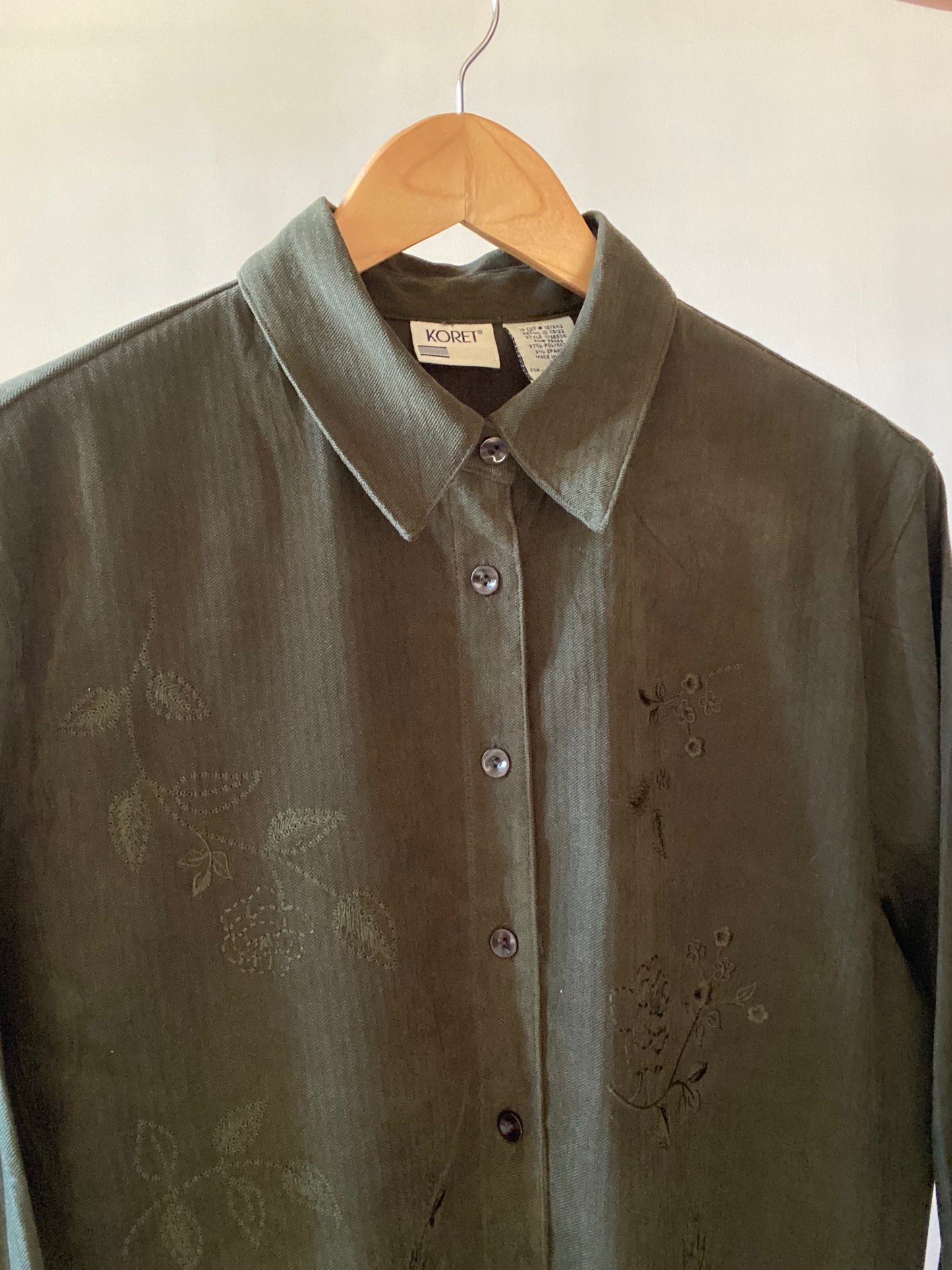 Embroidered Forest Vintage Shirt