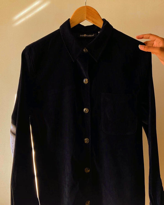 Jet Black Velvety Shirt