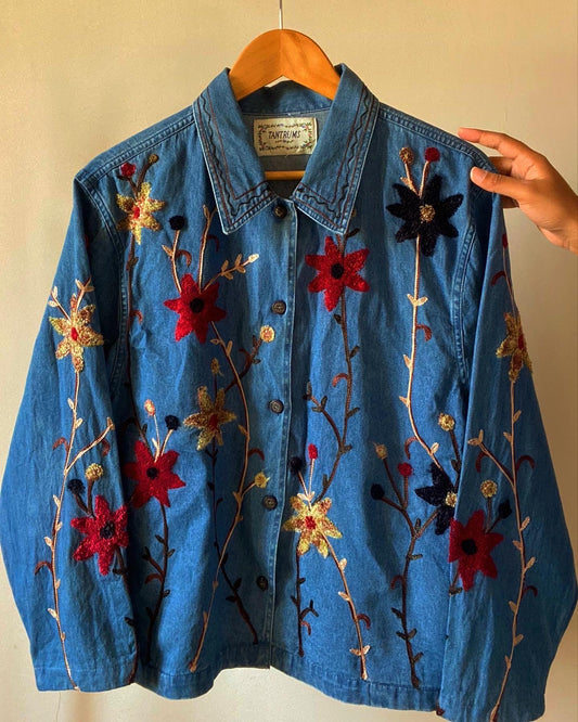 Embroidered Vintage Denim Shaket